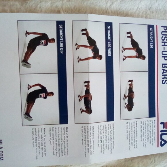 FILA Pair Cushioned Push Up Bar with Exercise Chart🎉 - Picture 3 of 8
